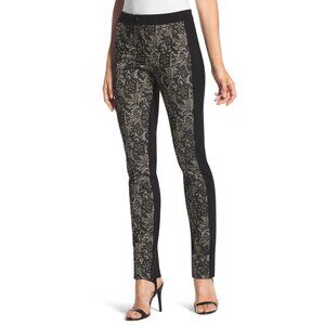 Chico's So Slimming Slim Leg Pants Black Lace Small